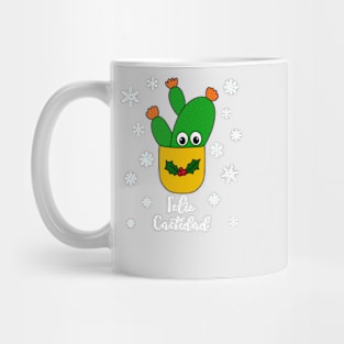 Feliz Cactidad - Opuntia Microdasys Cactus In Christmas Holly Pot Mug